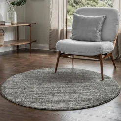 Muratap Relax Oslo - Laagpolig Effen Vloerkleed - Grijs - 150 CM ROND Hot