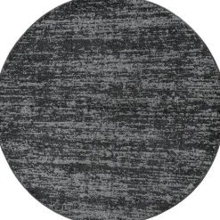 Muratap Relax Oslo - Laagpolig Effen Vloerkleed - Zwart Grijs - 200 CM ROND Clearance