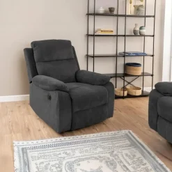 Giga Living Relaxfauteuil Donkergrijs - 95x90x98cm - Verstelbaar - Rinda Discount