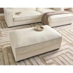 Leen Bakker RENDERS - Ottomaan - Gebroken wit - Bouclé Clearance