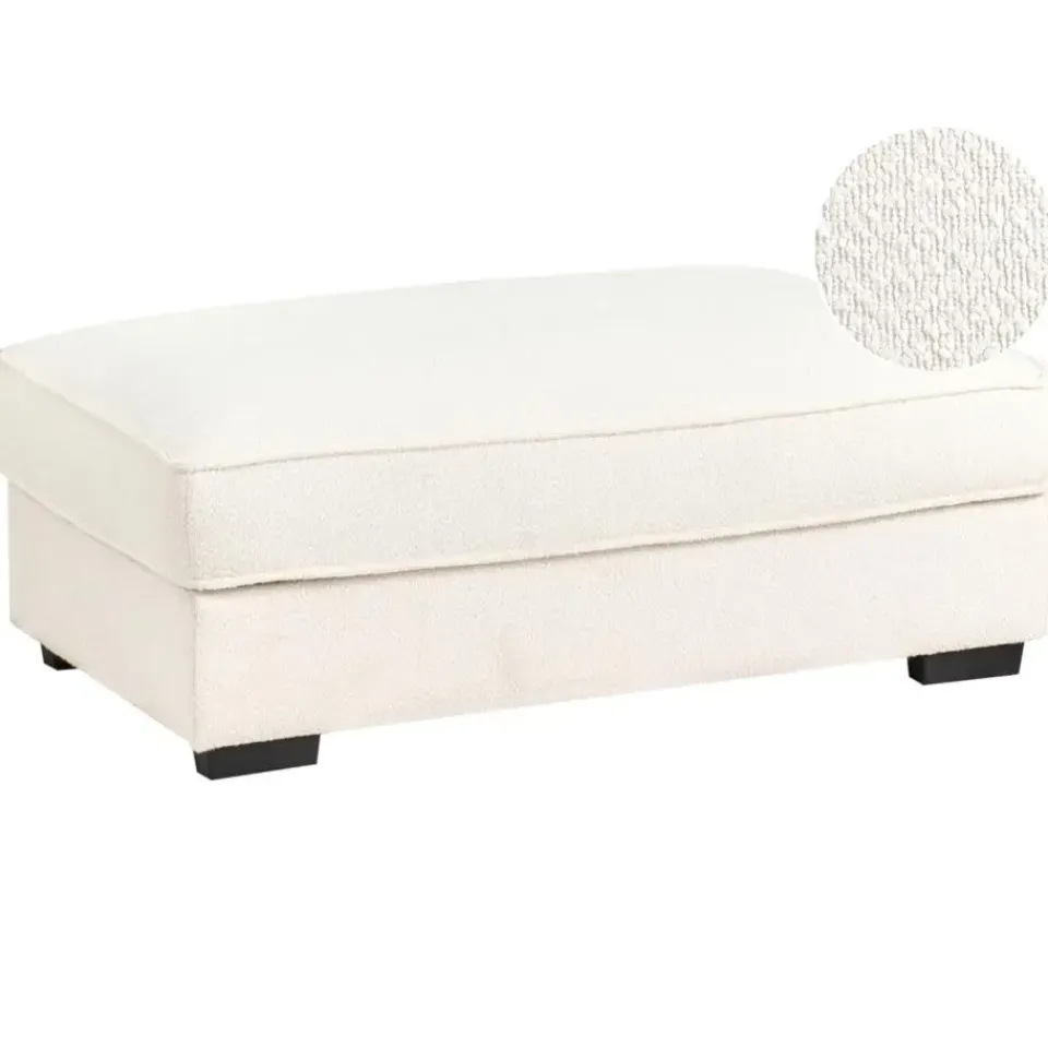 Leen Bakker RENDERS - Ottomaan - Gebroken wit - Bouclé Clearance