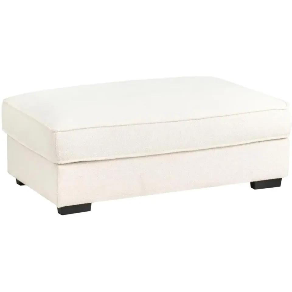 Leen Bakker RENDERS - Ottomaan - Gebroken wit - Bouclé Clearance