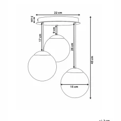 Leen Bakker RIANA - Plafondlamp 3 lichten - Zwart - IJzer Best