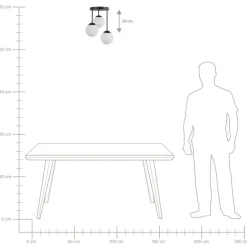 Leen Bakker RIANA - Plafondlamp 3 lichten - Zwart - IJzer Best