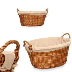 Kipit Rieten opberg mand - gevlochten riet - bruin - 60 x 48 x 35 cm Outlet