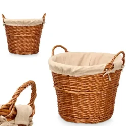 Kipit Rieten opberg mand - gevlochten riet - bruin - 51 x 45 x 28 cm