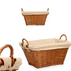 Kipit Rieten opberg mand - gevlochten riet - bruin - 52 x 35 x 30 cm Discount