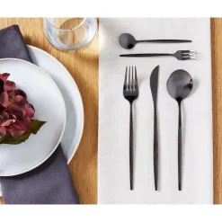 Beliani RIGATONI - Bestekset - Zwart - Roestvrij staal Best