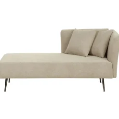 Beliani RIOM - Chaise longue - Beige - Rechtszijdig - Stof