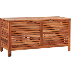 Beliani RIVIERA - Kussenbox - Donkere houtkleur - 130 cm - Acaciahout Clearance