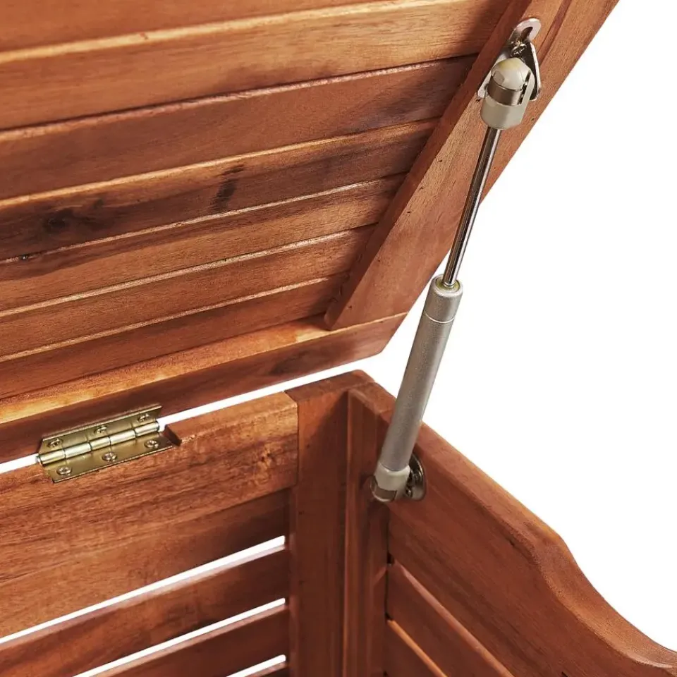 Beliani RIVIERA - Kussenbox - Donkere houtkleur - 130 cm - Acaciahout Clearance