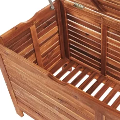 Beliani RIVIERA - Kussenbox - Donkere houtkleur - 130 cm - Acaciahout Clearance