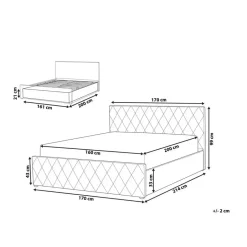 Beliani ROCHEFORT - Tweepersoonsbed - Roze - 160 x 200 cm - Fluweel Best