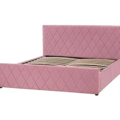 Beliani ROCHEFORT - Tweepersoonsbed - Roze - 160 x 200 cm - Fluweel Best