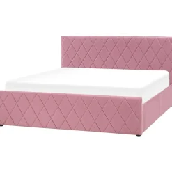 Beliani ROCHEFORT - Tweepersoonsbed - Roze - 160 x 200 cm - Fluweel Best