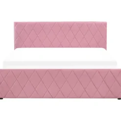 Beliani ROCHEFORT - Tweepersoonsbed - Roze - 160 x 200 cm - Fluweel Best