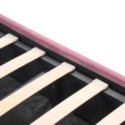 Beliani ROCHEFORT - Tweepersoonsbed - Roze - 160 x 200 cm - Fluweel Best