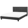 Beliani ROCHELLE - Tweepersoonsbed - Donkergrijs - 140 x 200 cm - Polyester