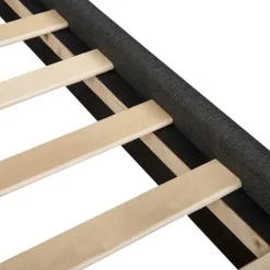 Beliani ROCHELLE - Tweepersoonsbed - Donkergrijs - 140 x 200 cm - Polyester