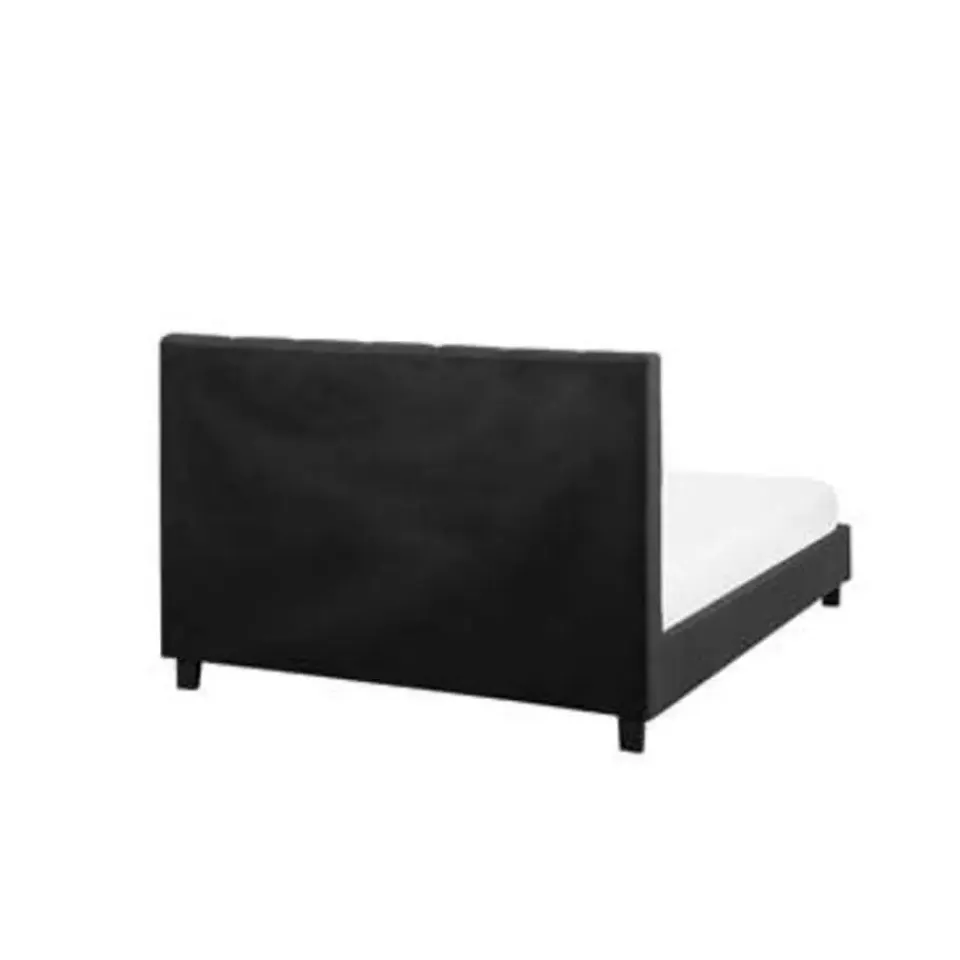 Beliani ROCHELLE - Tweepersoonsbed - Donkergrijs - 140 x 200 cm - Polyester