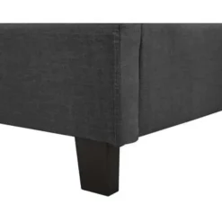 Beliani ROCHELLE - Tweepersoonsbed - Donkergrijs - 140 x 200 cm - Polyester