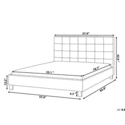 Beliani ROCHELLE - Tweepersoonsbed - Donkergrijs - 140 x 200 cm - Polyester