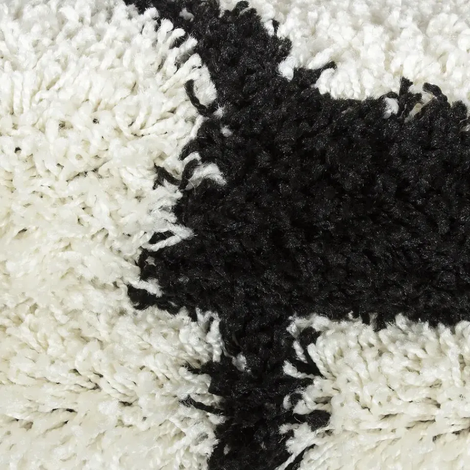 Muratap Rond Fun Voetbal Vloerkleed Kinderkamer - Ø120 cm - Zwart Wit - Kids Speeltapijt