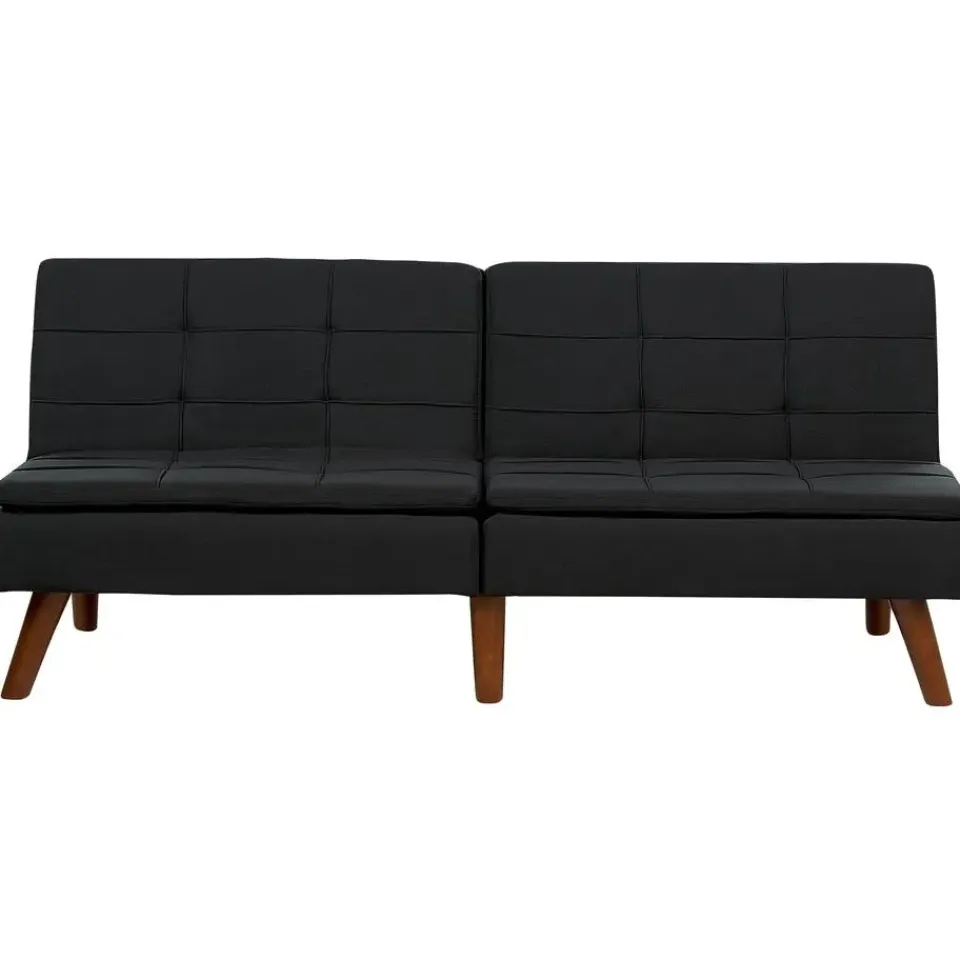 Beliani RONNE - Slaapbank 3-zits - Zwart - Polyester Hot