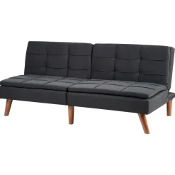 Beliani RONNE - Slaapbank 3-zits - Zwart - Polyester Hot