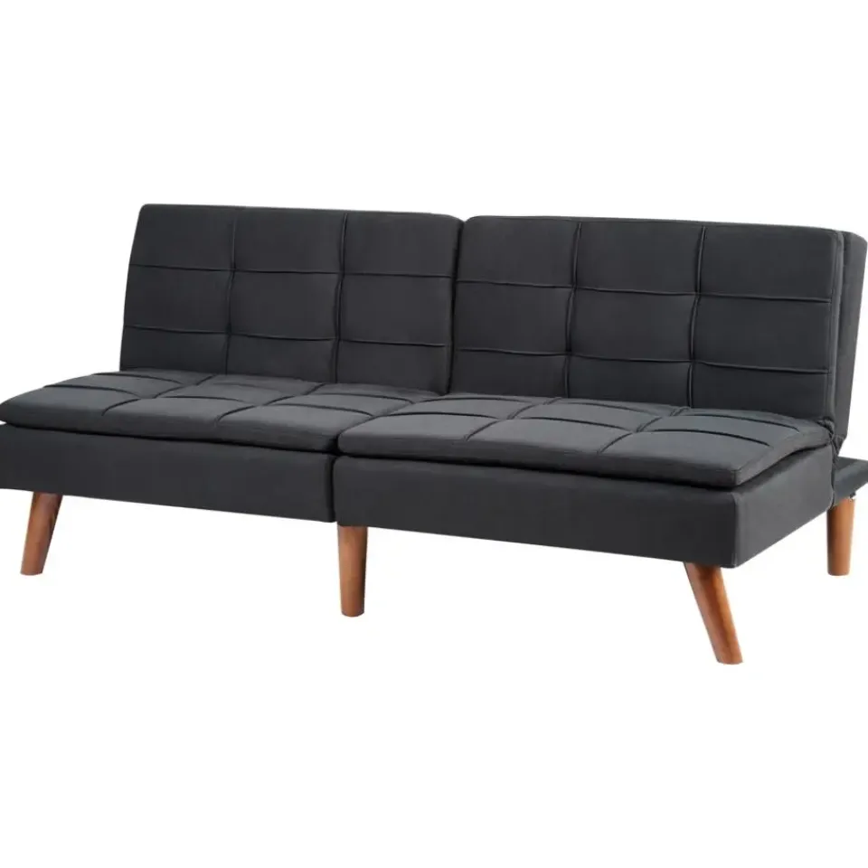 Beliani RONNE - Slaapbank 3-zits - Zwart - Polyester Hot