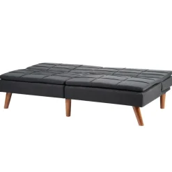 Beliani RONNE - Slaapbank 3-zits - Zwart - Polyester Hot