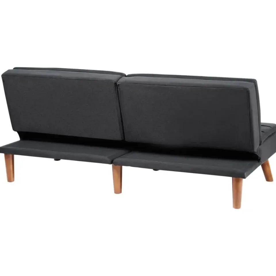 Beliani RONNE - Slaapbank 3-zits - Zwart - Polyester Hot