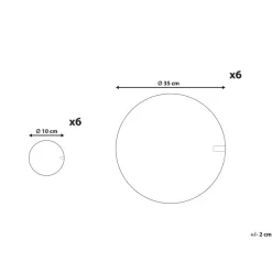 Leen Bakker ROSELLA - Set 12 placemats en onderzetters - Grijs/Natuurlijk - Jute Discount
