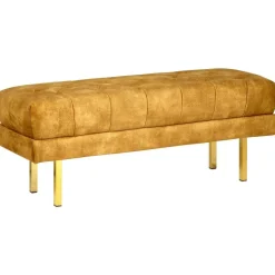Beliani ROSEVILLE - Bankje - Geel - Fluweel New