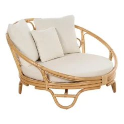 Beliani ROSSANO - Ligstoel - Natuurlijk - Rotan Discount