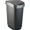 Rotho Afvalbak Twist 40 x 30 x 60 cm 50 l Polypropyleen Zilver New