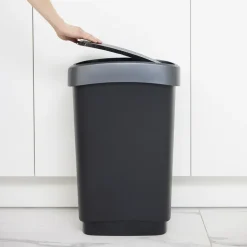 Rotho Afvalbak Twist 40 x 30 x 60 cm 50 l Polypropyleen Zilver New