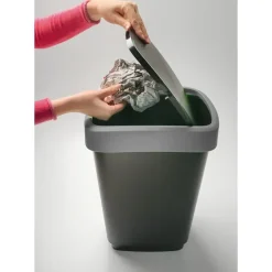 Rotho Afvalbak Twist 40 x 30 x 60 cm 50 l Polypropyleen Zilver New