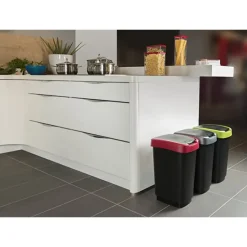 Rotho Afvalbak Twist 40 x 30 x 60 cm 50 l Polypropyleen Zilver New