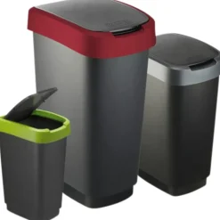 Rotho Afvalbak Twist 33 x 25 x 48 cm 25 l Polypropyleen Zilver