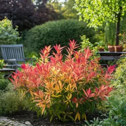 Plant in a Box Rotsheide - Set van 4 - Pieris 'Forest Flame' - Hoogte 25-40cm - ⌀17cm New