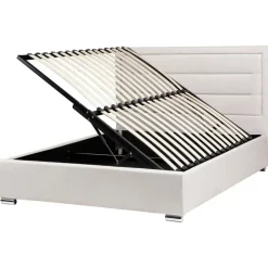 Leen Bakker ROUEN - Bed met opbergruimte - Lichtbeige - 140 x 200 cm - Polyester Best