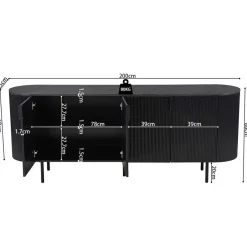 Rousseau Dressoir Lagos - 200 x 45 x 80 cm - Donkerbruin Best