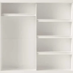 Rousseau Kledingkast Mike - 183 x 53 x 198 cm - Met spiegel - Wit Sale