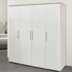 Rousseau Kledingkast Nikkie - 183x160x52cm - 4 deuren - wit Clearance