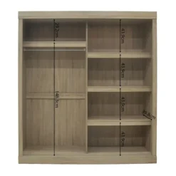 Rousseau Schuifdeurkast Mike - 182,5 x 52,5 cm x 197,5 cm - Sonoma-afwerking Outlet