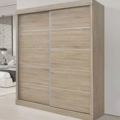 Rousseau Schuifdeurkast Mike - 182,5 x 52,5 cm x 197,5 cm - Sonoma-afwerking Outlet