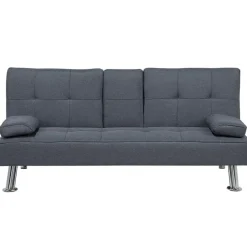 Beliani ROXEN - Slaapbank 3-zits - Donkergrijs - Polyester Discount