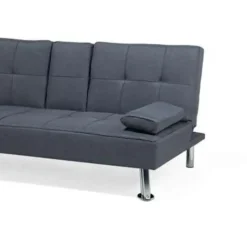 Beliani ROXEN - Slaapbank 3-zits - Donkergrijs - Polyester Discount