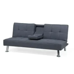 Beliani ROXEN - Slaapbank 3-zits - Donkergrijs - Polyester Discount